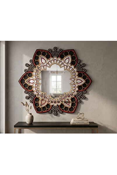 ReklamX Premium Geometrik Mandala Dekoratif Pleksi Ayna - Bohem Duvar Sanatı