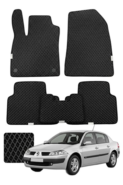 Renault Megane 2 Sedan 2002-2008 Özelleştirilebilir Premium Eva Oto Paspas Seti - Siyah