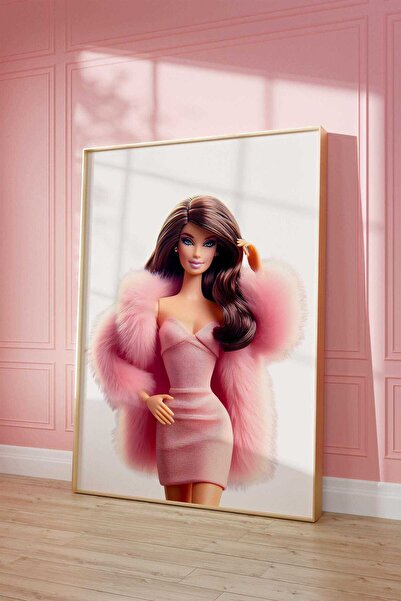 NinaStore Pembe Barbie Baskısı: Kız Çocuk Moda Bebek Posteri (baskı)