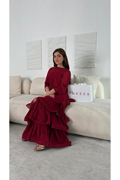 MEZZA DRESSES فستان شيفون طبقات باربي