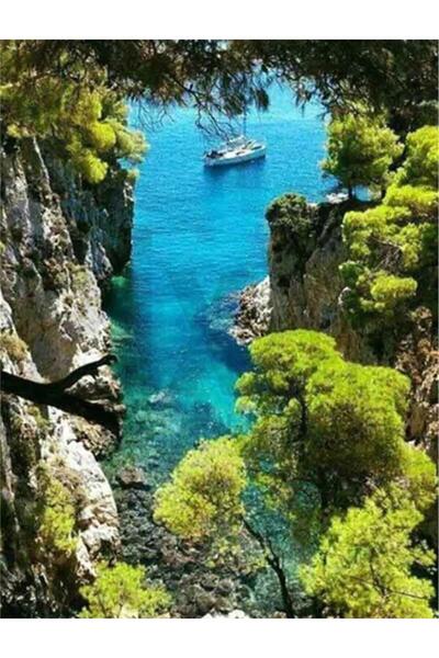 pixartsanat Kıyı Ve Mavi Deniz 40x60 PixArt Sanat Elmas Mozaik Tablo Diamond ...