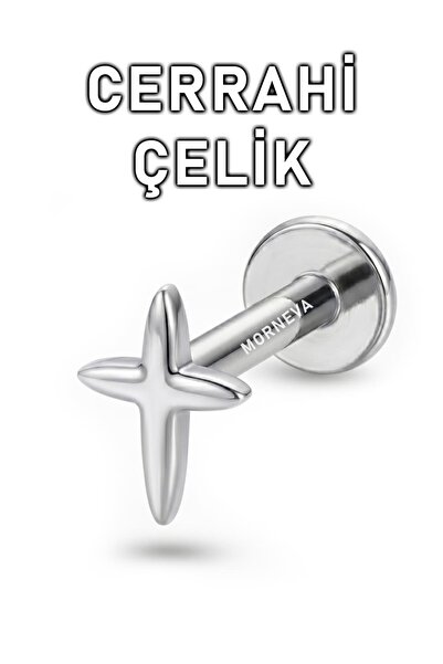 MORNEVA Cerrahi Çelik Taşsız Kuzey Yıldızı Helix Conch Tragus Kulak Piercingi...