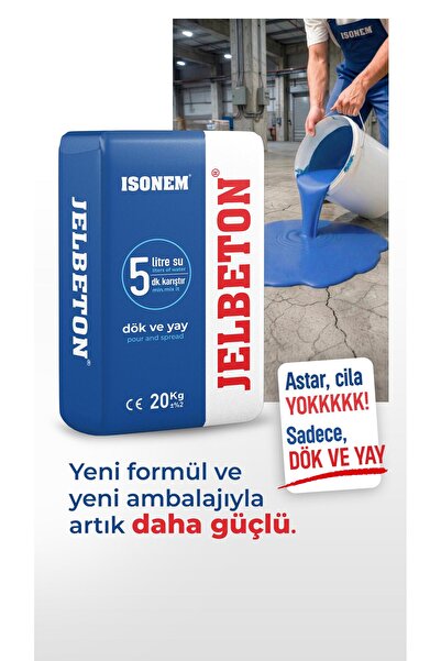 Isonem YENİ NESİL JELBETON 20 KĞ 1 ADT GRİ RENK