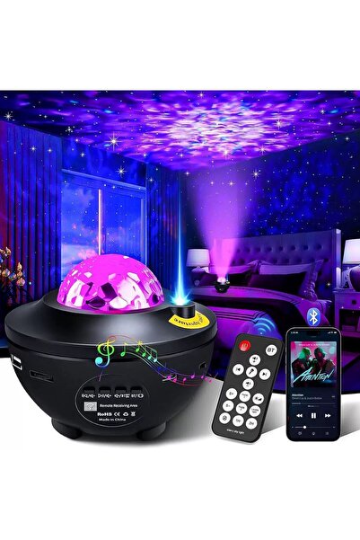 nesever store Bluetoothlu Projektör Uzaktan Kumandalı Tavan ve etrafına Yansı...