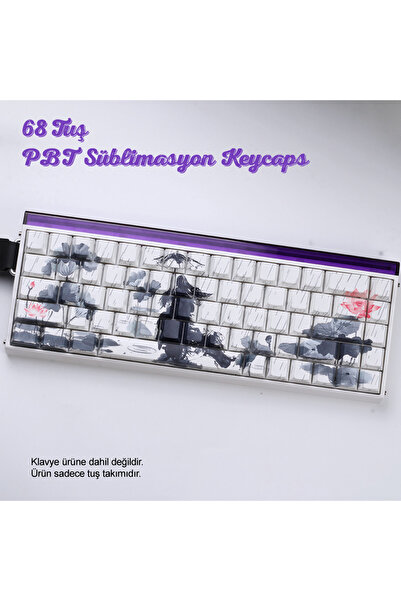 silabor Retro Mürekkep Tarzı PBT Keycaps Süblimasyon Klavye Tuş Takımı Modifi...