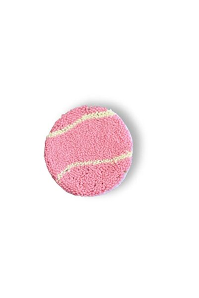 mimushop Tenis Topu Bardak Altlığı - Punch Nakış El Yapımı - Pembe