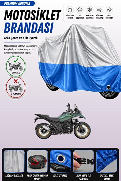 Cemku Double غطاء علوي رمادي اللون - سفلي أزرق، غطاء خلفي متوافق مع دراجة BMW...