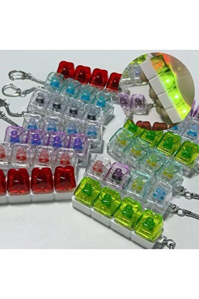 Bluoksweet Renkli LED ışıklı 4 parmak klavye anti-stres çocuk parmak oyuncak ...
