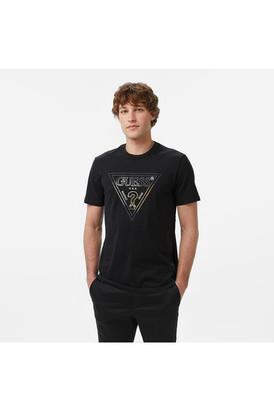 Guess Slim Fit Erkek Siyah T-Shirt