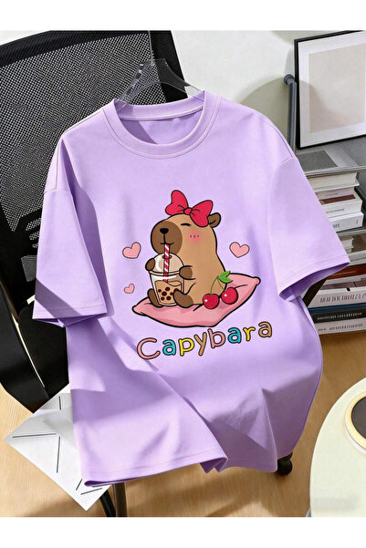 cc collection Tricou pentru copii cu model Cappybara, cu imprimeu drăguț, cro...