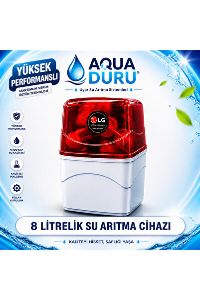 AQUA DURU Su Arıtma Cihazı 8 Litrelik Pompasız LG Chem ( Kırmızı)