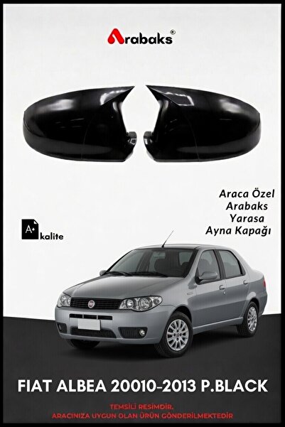 Arabaks FIAT ALBEA 20010-2013 P.BLACK Yarasa Ayna Kapağı 2'li Takım (BATMAN T...