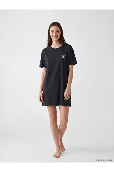 LC Waikiki Crew Neck Printed Women's Nightgown