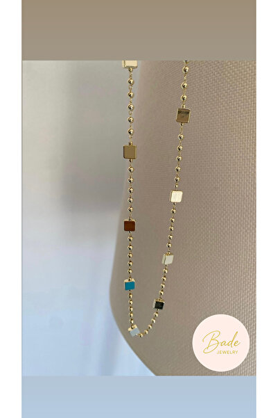 Bade Jewelry قلادة بسلسلة من الفولاذ المقاوم للصدأ بتصميم ذهبي مفصل بالكامل م...