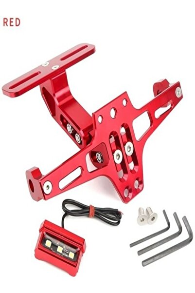 Motorjinal Katlanabilir Arka Plakalık - Led Işıklı - Cnc Metal - Parlak Renkl...