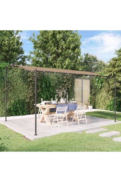vidaxl Baldachin, gri taupe, 4x3 m 180 g/mÂ², t›esătură si ot›el