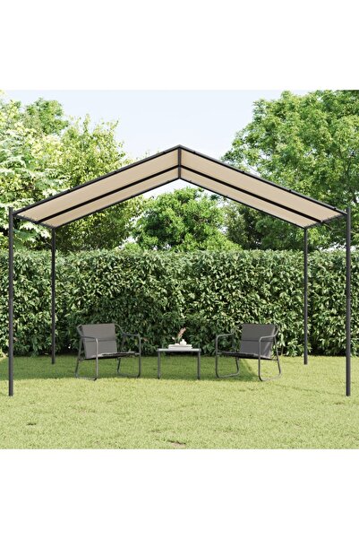 vidaxl Cort cu baldachin, bej, 4x4 m, ot›el si material textil