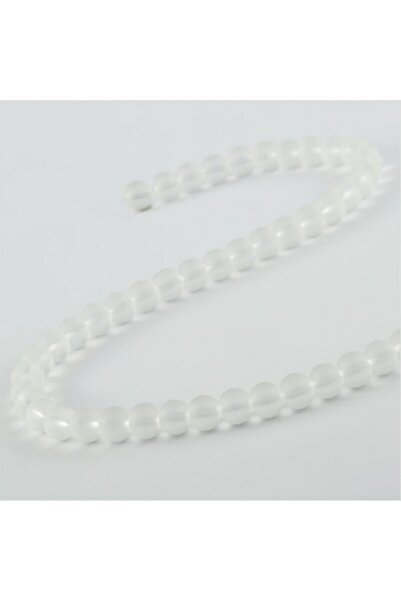 ZERO LAND Nhrhls 8 mm Frosted Quartz Look Glass Stone (123523) - Transparent