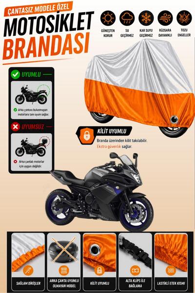 Cemku Twin Top Gray - Bottom Orange Yamaha Xj 6 Diversion F Compatible Engine...