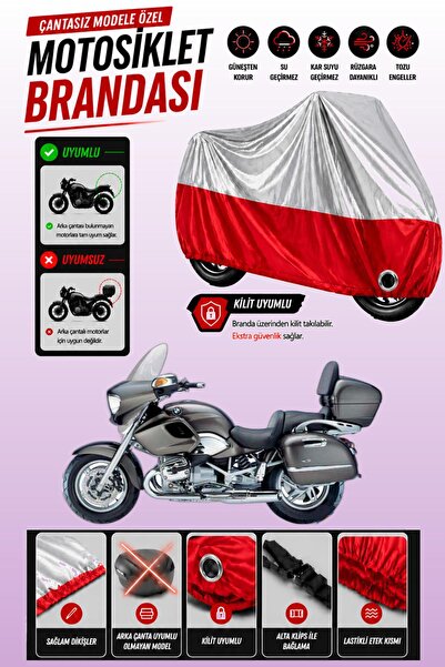 Cemku Twin غطاء محرك متوافق مع سيارة BMW R 1200 CL باللون الرمادي من الأعلى و...