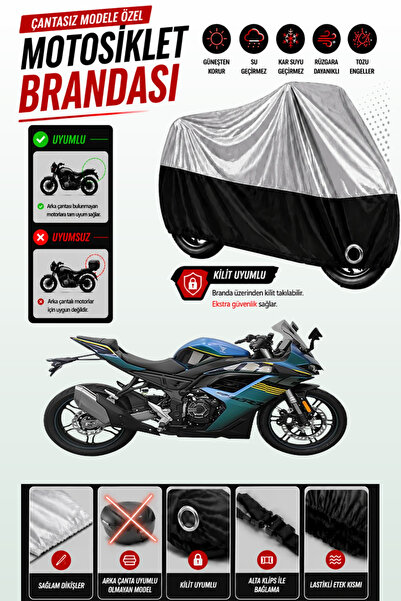 Cemku Twin غطاء محرك متوافق مع Voge 250 RR باللون الرمادي من الأعلى والأسود م...