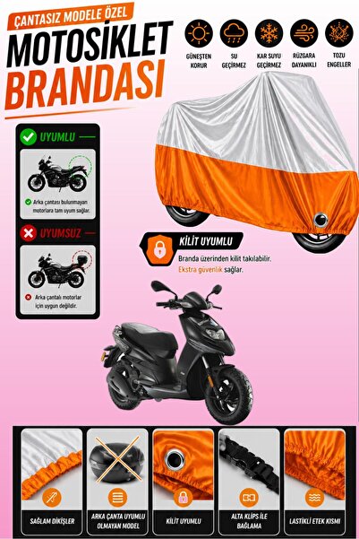 Cemku Twin Top Gray - Bottom Orange Piaggio Typhoon 125 Compatible Engine Cov...
