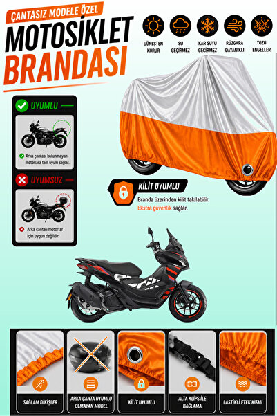 Cemku Twin غطاء محرك متوافق مع Aprilia SR GT 200 باللون الرمادي من الأعلى وال...