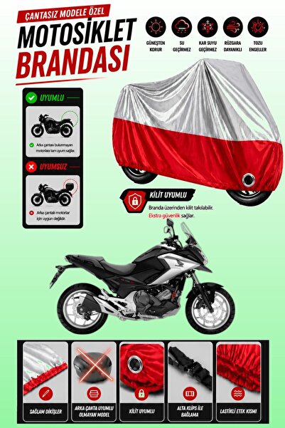 Cemku Twin غطاء محرك متوافق مع هوندا NC 700 X باللون الرمادي من الأعلى والأحم...