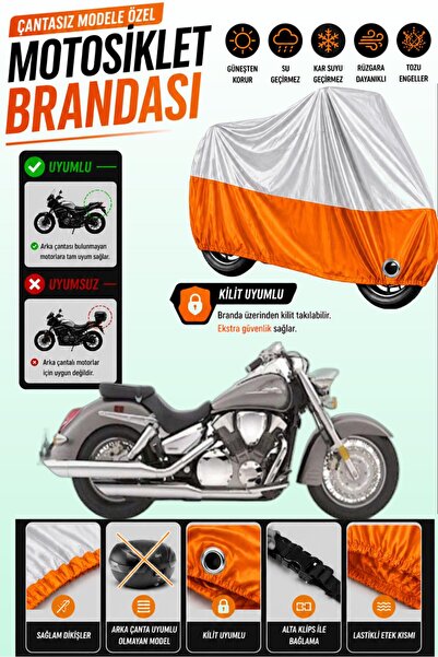 Cemku Twin غطاء محرك متوافق مع هوندا VTX 1300 S باللون الرمادي من الأعلى والب...