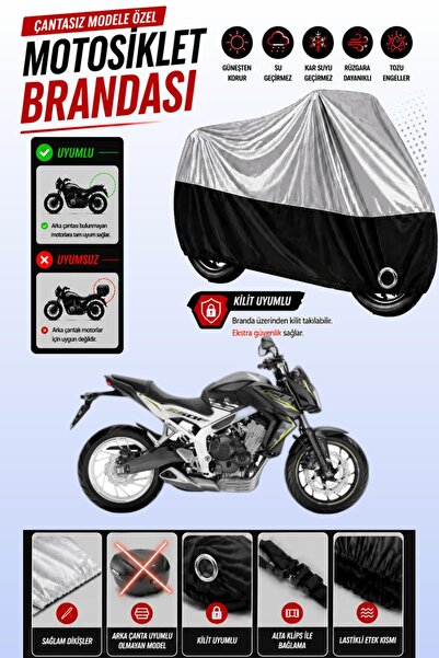 Cemku Twin غطاء محرك متوافق مع هوندا CB 650 F باللون الرمادي من الأعلى والأسو...