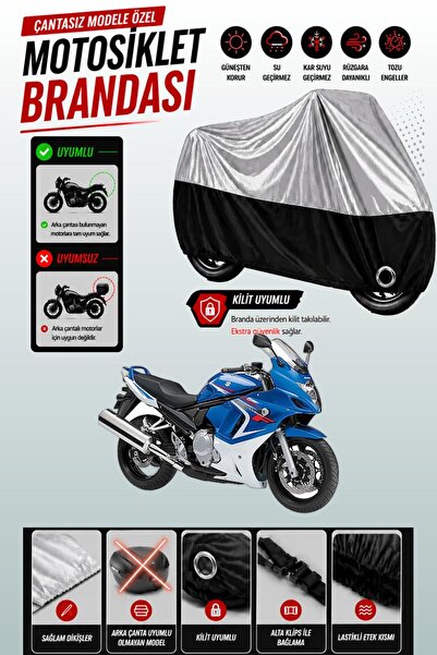 Cemku Twin غطاء محرك متوافق مع سوزوكي GSX 650 F باللون الرمادي من الأعلى والأ...