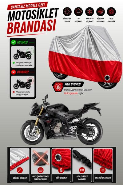 Cemku Twin غطاء محرك متوافق مع سيارة BMW S 1000 R باللون الرمادي من الأعلى وا...