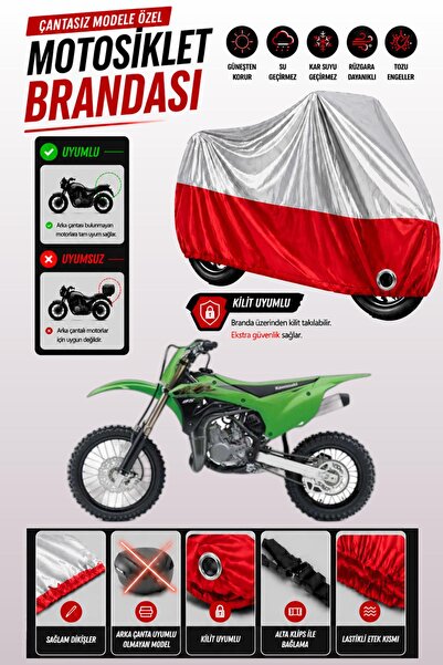 Cemku Twin غطاء محرك متوافق مع كاواساكي KX 85 باللون الرمادي من الأعلى والأحم...