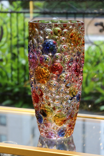 tuan design KABARCIKLI RENKLİ CAM VAZO