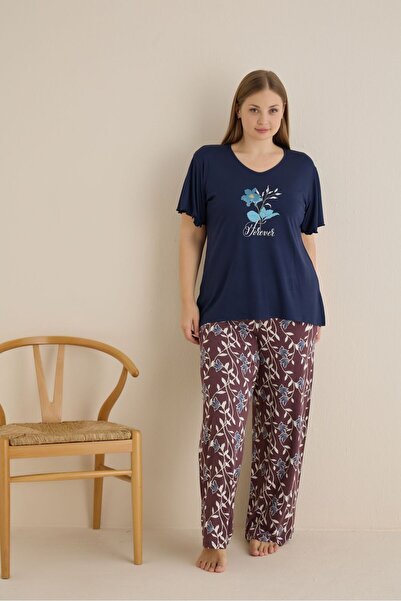 SEAMLIFE HOMEWEAR Battal Palazzo Takım