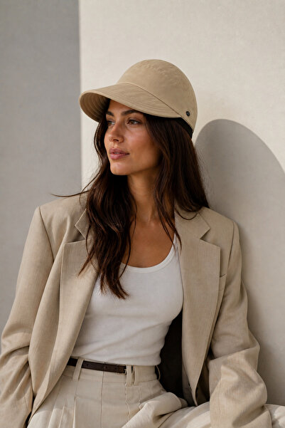 HatClub Exclusive قبعة نسائية صيفية باللون البيج، مصنوعة من قماش مقاوم للعرق،...
