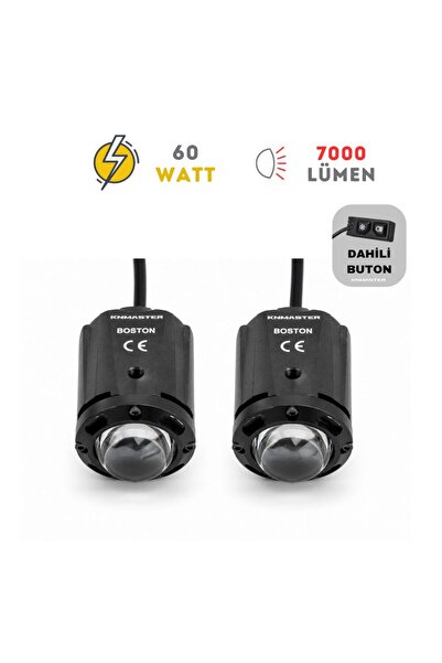 Knmaster BOSTON 60W 3 Renkli & 3 Modlu Çakar Motosiklet LED Sis Farı