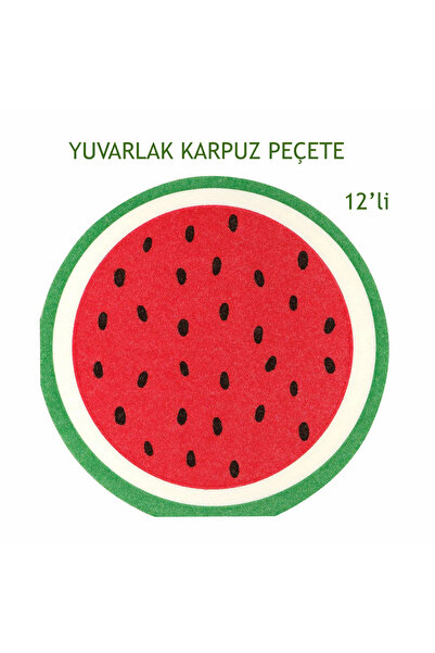 parti pera Yuvarlak Şekilli Karpuz Peçete 12'li