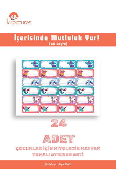 Kirpictures Mitolojik Kahramanlar Temalı Okul & İsim Etiket Seti - 24 Adet Ya...