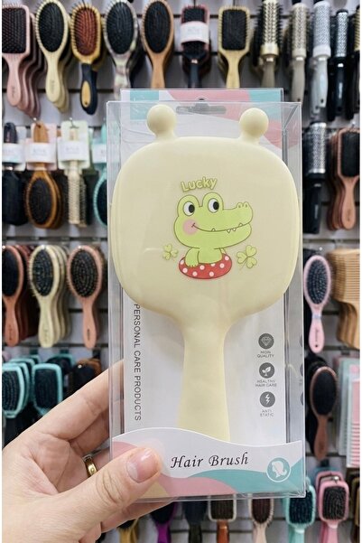 Kokoş Alsa Hair Brush with Children's Lucky Figure