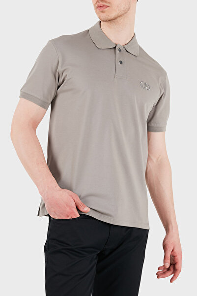 Emporio Armani Logolu Pamuklu Regular Fit Kısa Kollu Düğmeli Polo Erkek POLO ...