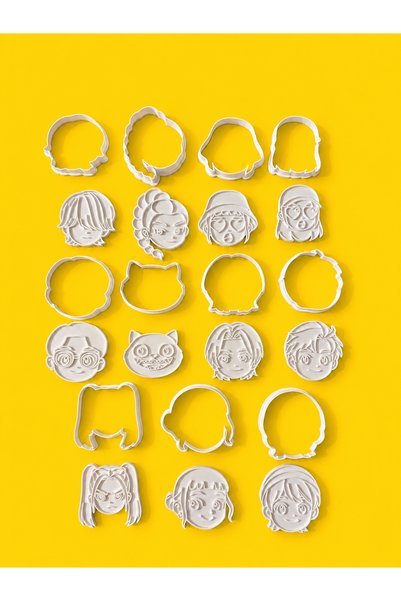 Tilekey Seramik K-Pop Demon Hunters Sugarcraft and Cookie Mold – Character Set of 11