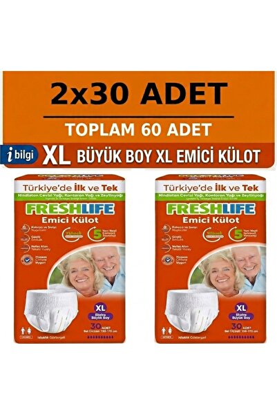 Freshlife Emici Külot Xlarge Ekstra Büyük Boy Hasta Bezi 60 Adet 2x30 Paket XL