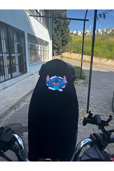 Utku Giyim ÇİZGİ KARAKTERLİ SİYAH MOTOSİKLET SELE KILIFI LİKRALI KUMAŞ