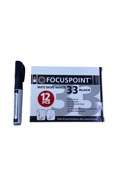 Focuspoint KARTUŞLU SİYAH TAHTA KALEMİ 12 ADET