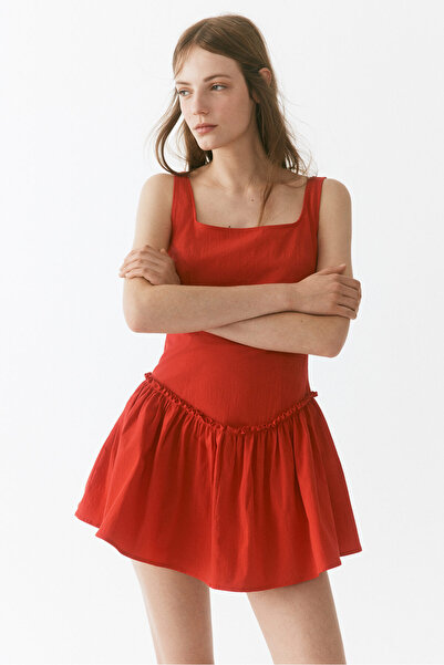 H&M Kloş Etekli Krep Elbise