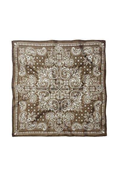 Sultan İpek Pamuk Polyester Etnik Desenli Fular / Bandana 60x60cm