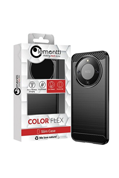 lemontti Husa Carbon Case Flexible Honor Magic8 Lite Negru