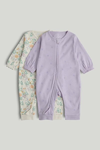 MOTHERCARE طقم من قطعتين من ملابس النوم بدون أقدام وسحّاب