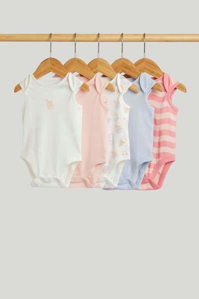 MOTHERCARE 5 Pack Ice Cream Sleeveless Bodysuits